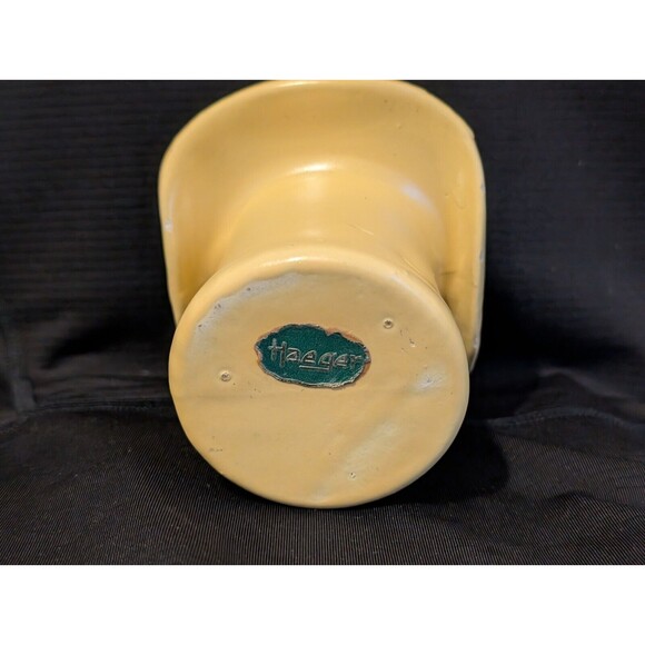 Haeger Top Hat Yellow Ceramic Planter Vintage Hand Made Pottery Made in USA VTG - Picture 7 of 9
